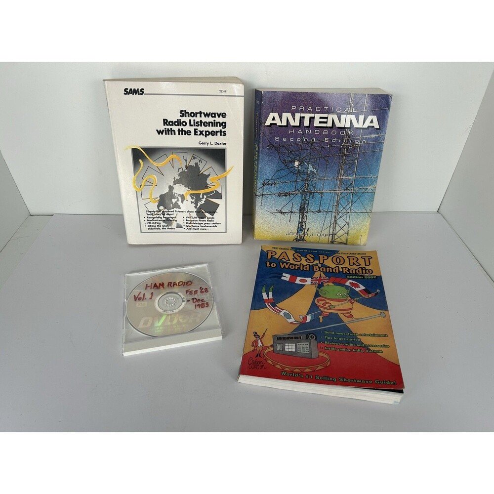 Shortwave Ham Radio Book Lot Antenna Handbook Passport World Band DVD